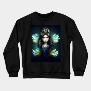 Fairy Owl Girl Crewneck Sweatshirt